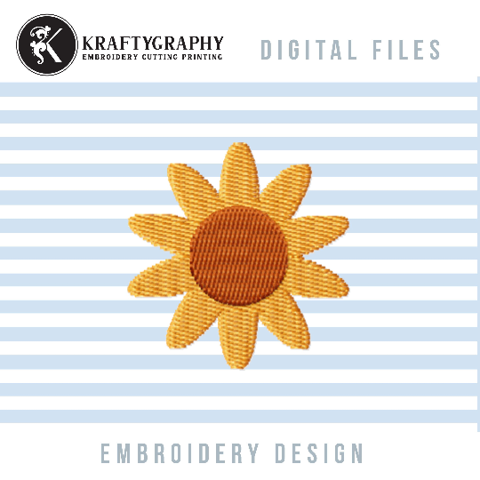 70’s Flower Embroidery Designs, Mini Flower Embroidery Patterns, Retro Embroidery Files-Kraftygraphy