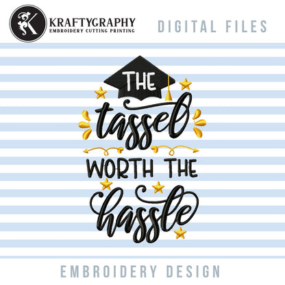 Graduation Machine Embroidery Designs Bundle, Class of 2021 Machine Embroidery Patterns, Senior Embroidery Sayings, Funny 2021 Graduation Pes Files, Graduation Cap Jef, Pandemy Graduation vp3, Tassel Embroidery Quotes-Kraftygraphy