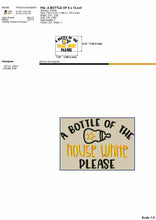 Load image into Gallery viewer, Funny Baby Bib Machine Embroidery Design - A Bottle of the White House Please-Kraftygraphy
