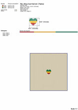 Load image into Gallery viewer, African embroidery designs - Heart with African colors embroidery designs - fill stitch for machine embroidery-Kraftygraphy
