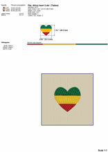 Load image into Gallery viewer, African embroidery designs - Heart with African colors embroidery designs - fill stitch for machine embroidery-Kraftygraphy
