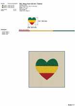 Load image into Gallery viewer, African embroidery designs - Heart with African colors embroidery designs - fill stitch for machine embroidery-Kraftygraphy
