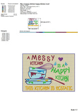 Load image into Gallery viewer, Messy kitchen embroidery design funny-Kraftygraphy
