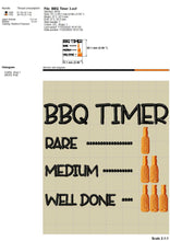 Load image into Gallery viewer, Grill and bbq embroidery designs - BBq Timer-Kraftygraphy
