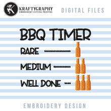 Load image into Gallery viewer, Grill and bbq embroidery designs - BBq Timer-Kraftygraphy
