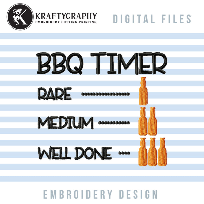 Grill and bbq embroidery designs - BBq Timer-Kraftygraphy