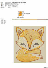 Load image into Gallery viewer, Cute Baby fox embroidery design, nursery embroidery patterns, 4 sizes, sketch style-Kraftygraphy
