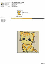 Load image into Gallery viewer, Adorable Cat Face Cartoon Embroidery Design for Baby Projects-Kraftygraphy
