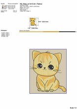Load image into Gallery viewer, Adorable Cat Face Cartoon Embroidery Design for Baby Projects-Kraftygraphy
