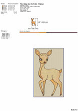 Load image into Gallery viewer, Adorable Fawn Embroidery Design - The Cutest Addition to Your Baby&#39;s Wardrobe-Kraftygraphy
