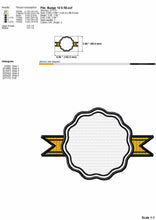 Load image into Gallery viewer, Round emblem machine embroidery design, fill stitch and applique-Kraftygraphy
