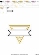 Load image into Gallery viewer, Triangle Emblem Machine Embroidery Design, Fill Stitch and Applique Patch-Kraftygraphy
