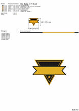 Load image into Gallery viewer, Triangle Emblem Machine Embroidery Design, Fill Stitch and Applique Patch-Kraftygraphy
