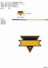 Load image into Gallery viewer, Triangle Emblem Machine Embroidery Design, Fill Stitch and Applique Patch-Kraftygraphy
