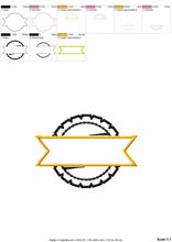 Load image into Gallery viewer, Round Badge Machine Embroidery Design, Fill Stitch and Applique Patch Embroidery Patterns-Kraftygraphy
