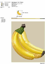 Load image into Gallery viewer, Bananas embroidery design for machine, 9 sizes, fill stitch-Kraftygraphy

