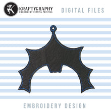 Load image into Gallery viewer, $1.00 Machine Embroidery Designs, in the Hoop Bat Embroidery Patterns, Halloween Felt Embroidery Ideas-Kraftygraphy
