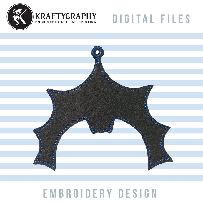 $1.00 Machine Embroidery Designs, in the Hoop Bat Embroidery Patterns, Halloween Felt Embroidery Ideas-Kraftygraphy