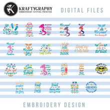 Load image into Gallery viewer, Beach Machine Embroidery Patterns Bundle, Mermaid Embroidery Sayings, Beach Towels Embroidery Designs, Beach Bags Pes Files, Funny Hus, Summer Embroidery Stitches, Vacation Embroidery Word Art-Kraftygraphy
