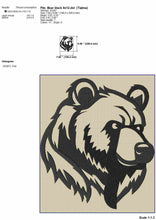 Load image into Gallery viewer, Bear embroidery design for light colored fabrics-Kraftygraphy

