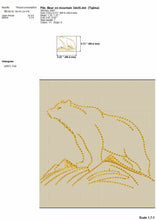 Load image into Gallery viewer, Bear on top of the mountain outline embroidery design-Kraftygraphy
