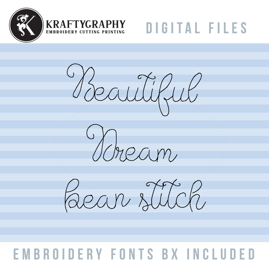 Small Sizes Embroidery Bx Fonts for Embroidery Machine, Script Embroidery Font, Cursive Embroidery Alphabet Letters, Bean Stitch-Kraftygraphy