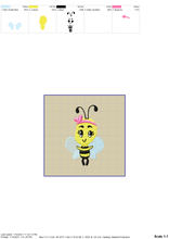 Load image into Gallery viewer, Cute Little Bee Machine Embroidery Designs, Baby Bee Embroidery Patterns, Baby Girl Shirt Pes Files, Honey Bee Embroidery Files, Bumble Bee Applique, Small Bee, Large Bee, Big Bee, Cartoon Bee-Kraftygraphy
