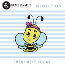 Load image into Gallery viewer, Cute Baby Bee Machine Embroidery Designs, Little Bee Embroidery Patterns, Bee Sitting Embroidery Files, Small Bee Pes Files, Honey Bee Applique, Bumble Bee Hus Files,-Kraftygraphy
