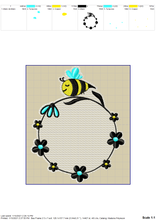 Load image into Gallery viewer, Round Monogram Machine Embroidery Designs, Circle Monogram Embroidery Patterns, Cute Bumble Bee Pes Files, Floral Wreath Embroidery Monogram Frame, Cute Honey Bee Monogram Frame Embroidery, Girls Embroidery Monogram, bee embroidery-Kraftygraphy

