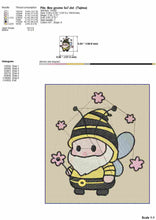 Load image into Gallery viewer, Bumbling Beauty: Adorable Bee Gnome Embroidery Design-Kraftygraphy

