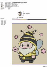 Load image into Gallery viewer, Bumbling Beauty: Adorable Bee Gnome Embroidery Design-Kraftygraphy

