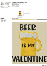 Load image into Gallery viewer, Anti Valentine Machine Embroidery Designs, Funny Valentine&#39;s Day Embroidery Patterns, Beer Koozie Embroidery Sayings, Valentine Beer Glass Applique Embroidery, Drinking Pes Files, Adult Humor Embroidery Files-Kraftygraphy
