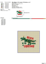Load image into Gallery viewer, Christmas T-Rex Machine Embroidery Sayings, Kids Christmas Embroidery Designs, Tree Rex Embroidery Patterns, Dinosaur Fill Stitch Embroidery in the Hoop, Dino Embroidery Pes, Jef, Hus, vp3, XXX, Dst Files, Believe in the magic of Christmas-Kraftygraphy
