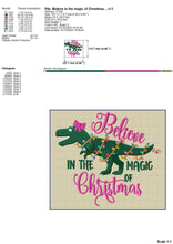 Load image into Gallery viewer, Cute Christmas Dinosaur Machine Embroidery Designs for Girls, T-Rex Christmas Embroidery Patterns, Dinosaur With Christmas Lights Embroidery Files, Tree Rex Pes Files, Christmas Pajamas Embroidery Pes Files-Kraftygraphy
