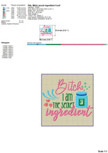 Load image into Gallery viewer, Funny kitchen embroidery designs - Bitch ingredient-Kraftygraphy
