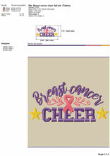 Load image into Gallery viewer, Cheer embroidery designs - breast cancer cheer-Kraftygraphy
