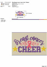 Load image into Gallery viewer, Cheer embroidery designs - breast cancer cheer-Kraftygraphy
