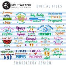 Load image into Gallery viewer, Funny Pregnancy Machine Embroidery Designs Bundle for Maternity Shirts, Hats, Caps and Other Clothing for Pregant Women-Kraftygraphy
