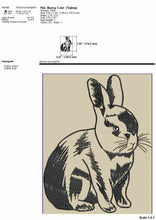 Load image into Gallery viewer, Animal embroidery designs - Bunny sketch embroidery patterns-Kraftygraphy
