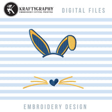 Load image into Gallery viewer, Cute Bunny Monogram Machine Embroidery Designs, Rabbit Ears Embroidery Patterns, Rabbit Face Embroidery Files, Tiny Bunny Pes Files, Small Bunny Hus Files, Easter Embroidery Stitches-Kraftygraphy
