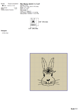 Load image into Gallery viewer, Bunny Sketch Machine Embroidery Designs, Cute Rabbit Face Outline Embroidery Patterns, Light Stitch Bunny Embroidery Files, Small Rabbit Head Pes Files, Simple Sketch Embroidery Outline, Hand Drawn Digitized Embroidery Design,-Kraftygraphy
