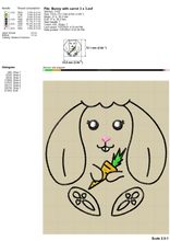 Load image into Gallery viewer, Cute Bunny Machine Embroidery Patterns, Easter Bunny Embroideryu Designs, Funny Rabbit Face Embroidery Files, Rabbit With Carrot Pes Files, Rabbit Outline Embroidery-Kraftygraphy

