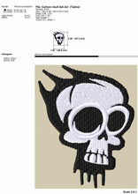 Load image into Gallery viewer, Cartoon skull embroidery design for machine-Kraftygraphy
