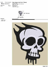 Load image into Gallery viewer, Cartoon skull embroidery design for machine-Kraftygraphy
