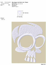 Load image into Gallery viewer, Cartoon skull embroidery design for machine-Kraftygraphy
