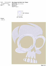 Load image into Gallery viewer, Cartoon skull embroidery design for machine-Kraftygraphy
