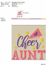 Load image into Gallery viewer, Cheer embroidery designs - Cheer aunt-Kraftygraphy
