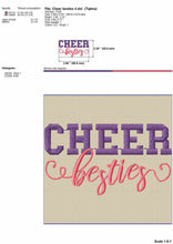 Load image into Gallery viewer, Cheer embroidery designs - Cheer besties-Kraftygraphy
