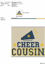 Load image into Gallery viewer, Cheer embroidery designs - cheer cousin-Kraftygraphy
