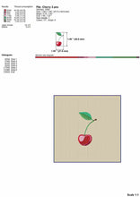 Load image into Gallery viewer, Cherry embroidery design for machine with 5 sizes-Kraftygraphy
